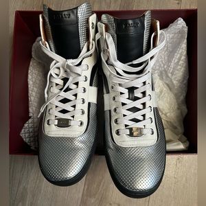 Bally Silver Sneakers high top size 12